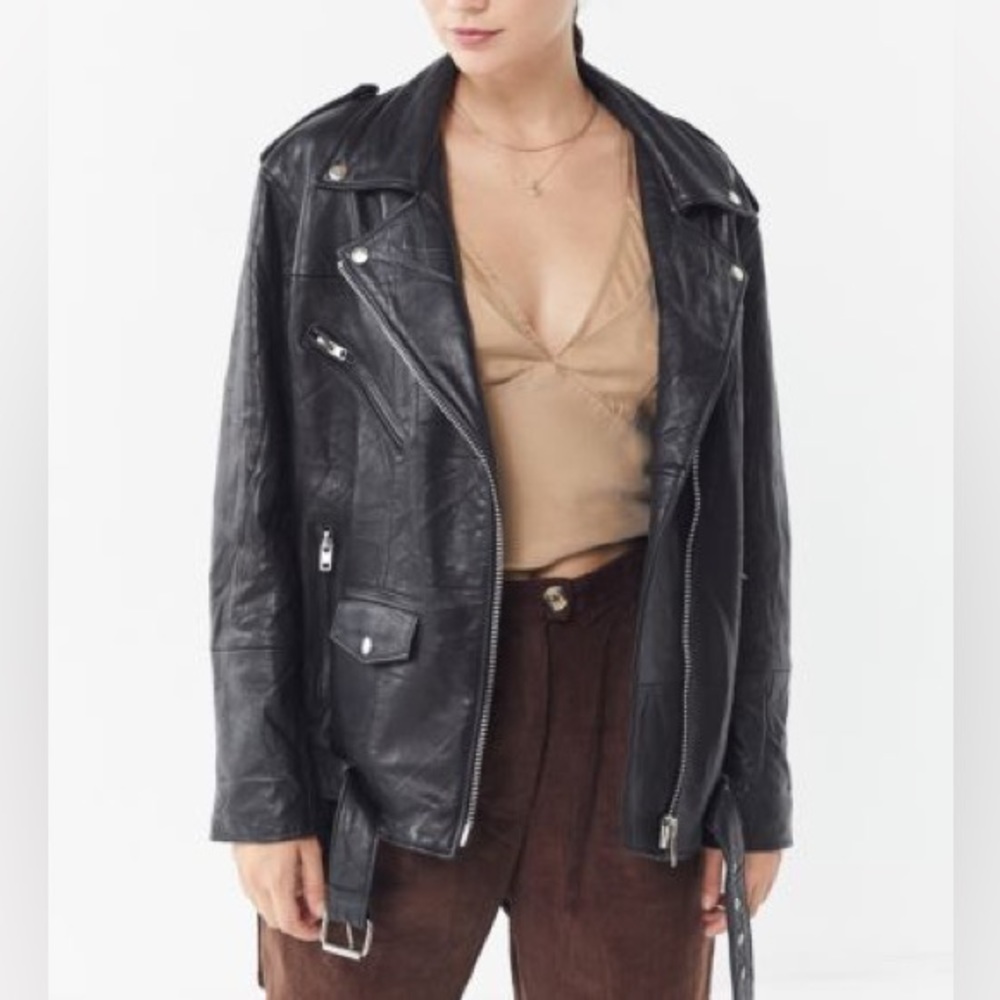 Urban Renewel x PeleCheCoco Overaized leather biker jacket
